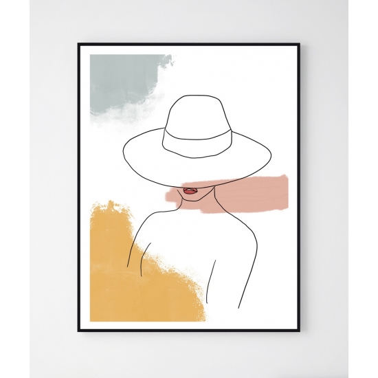 Autorski Plakat, Kobieta w Kapeluszu (50x70)